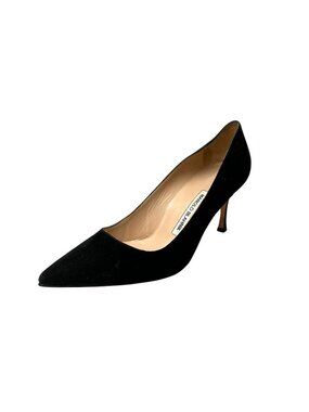 MANOLO BLAHNIK Black Suede BB Pumps sz 9